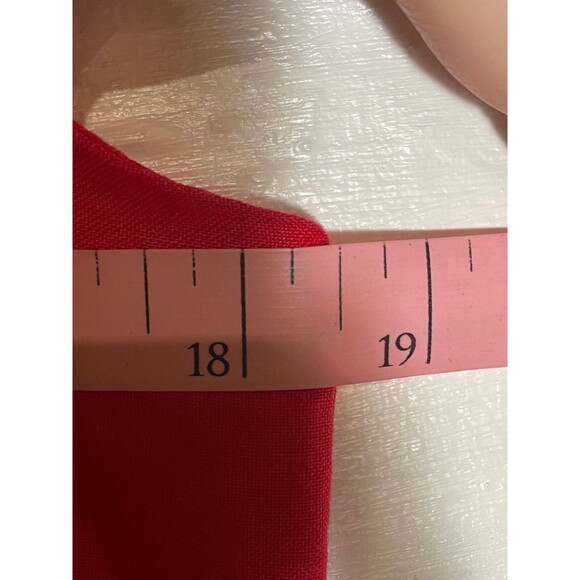 Vintage Jennifer Eden Red Sleeveless Maxi Dress Faux Button Slit High Neck 90s - Picture 13 of 16